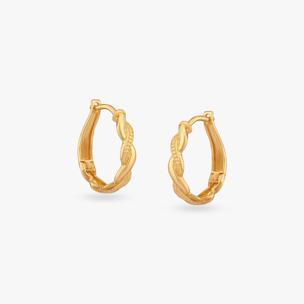 

Braided Elegance Gold Hoop Earrings