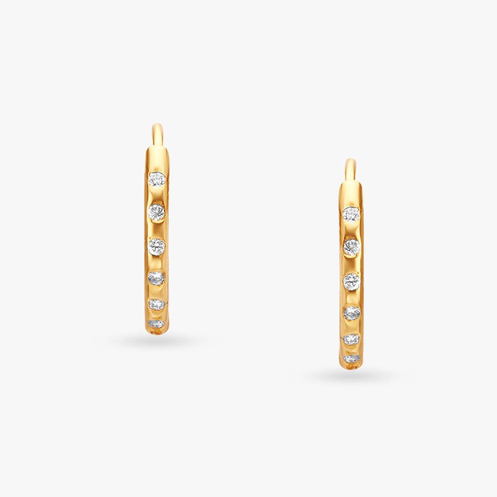 Elegant Polki Diamond Hoop Earrings,,hi-res image number null