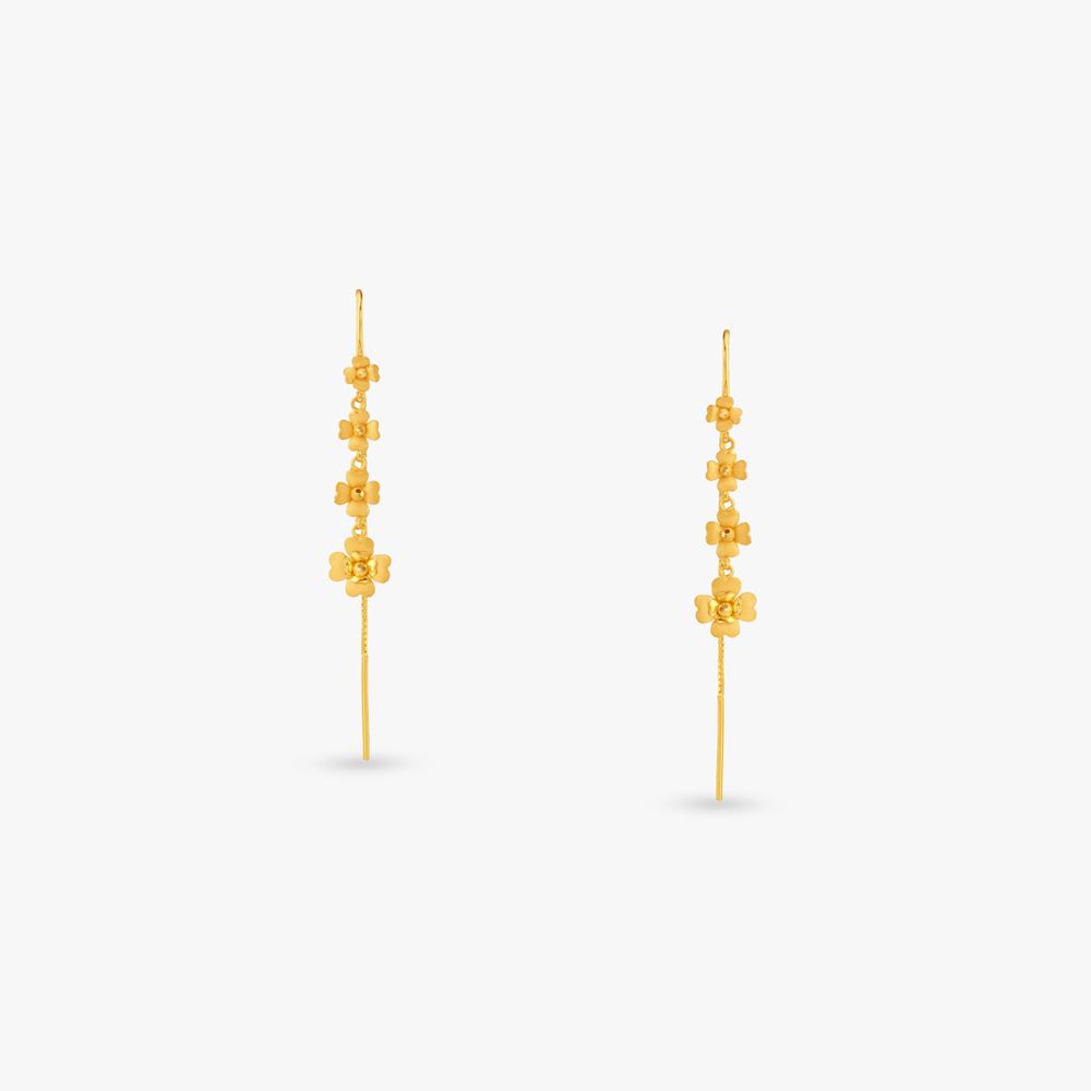 Petal Trail Gold Drop Earrings,,hi-res image number null