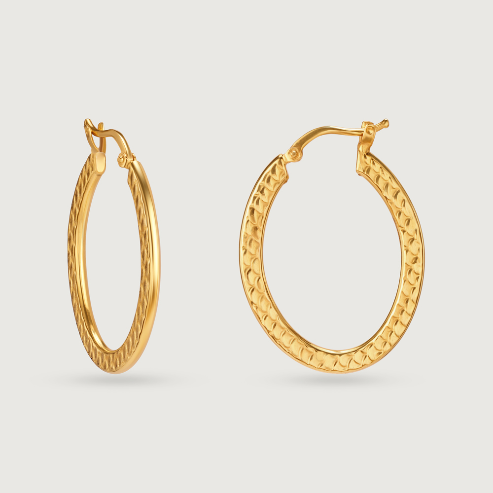 22KT Yellow Gold Stylish Classy Hoop Earrings,,hi-res image number null