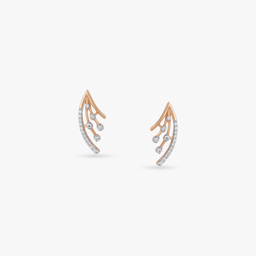 

Droplet Stream Diamond Stud Earrings