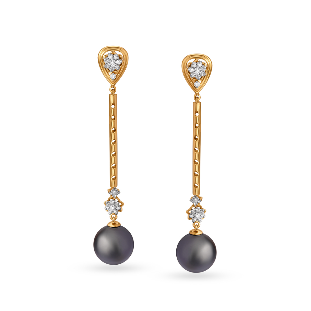 Chic Geometric Diamond Long Drop Earrings