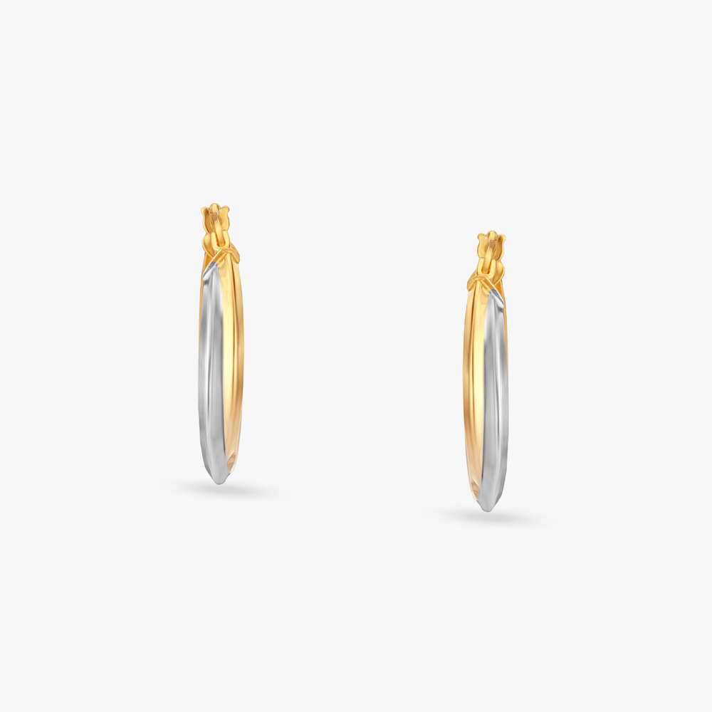Tone Twist Gold Hoop Earrings,,hi-res image number null
