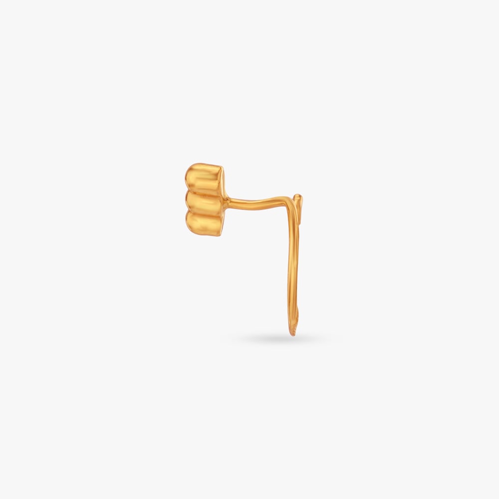 Sculpted Trio Gold Nose Pin,,hi-res image number null