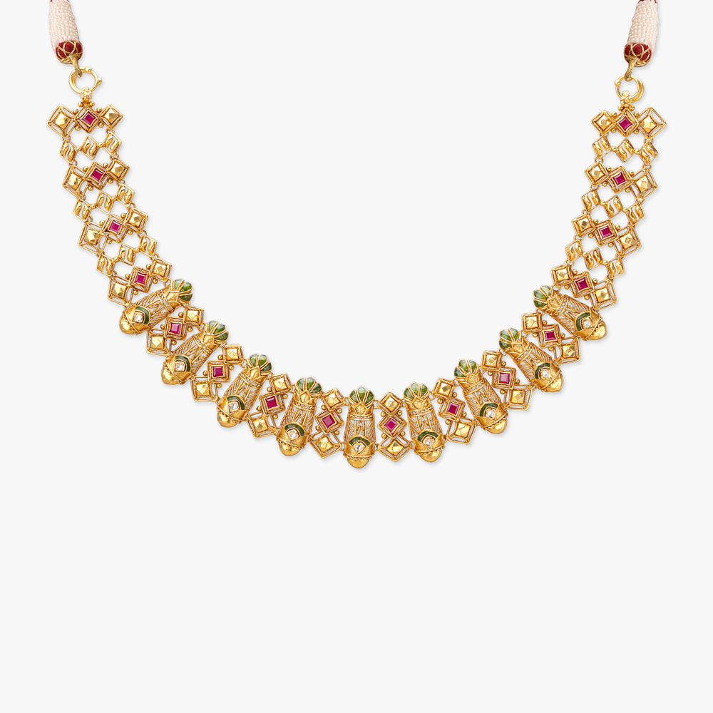 Royal Rosette Gold Necklace set,,hi-res image number null