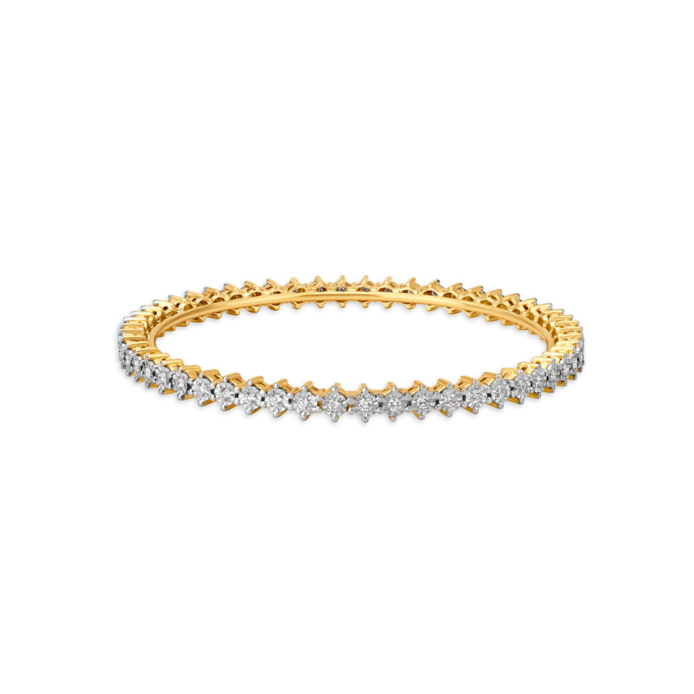 WD1275 14kt gold and Diamond open bangle bracelet