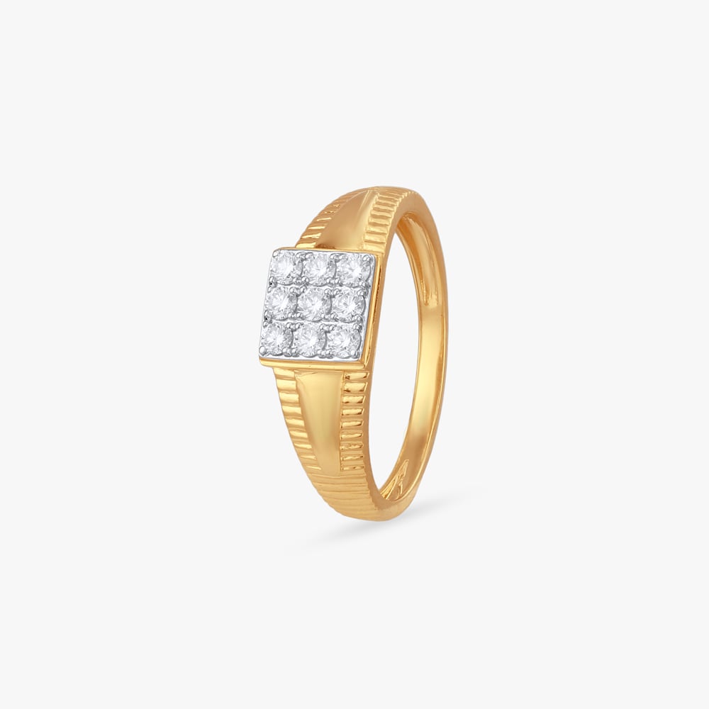 Textured Radiance Diamond Finger Ring for Men,,hi-res image number null