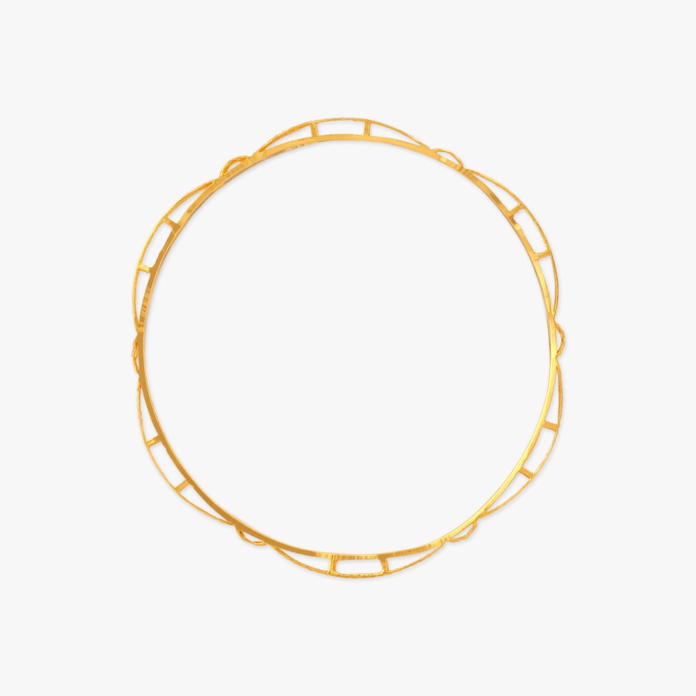 Linear Bloom Gold Bangle,,hi-res image number null