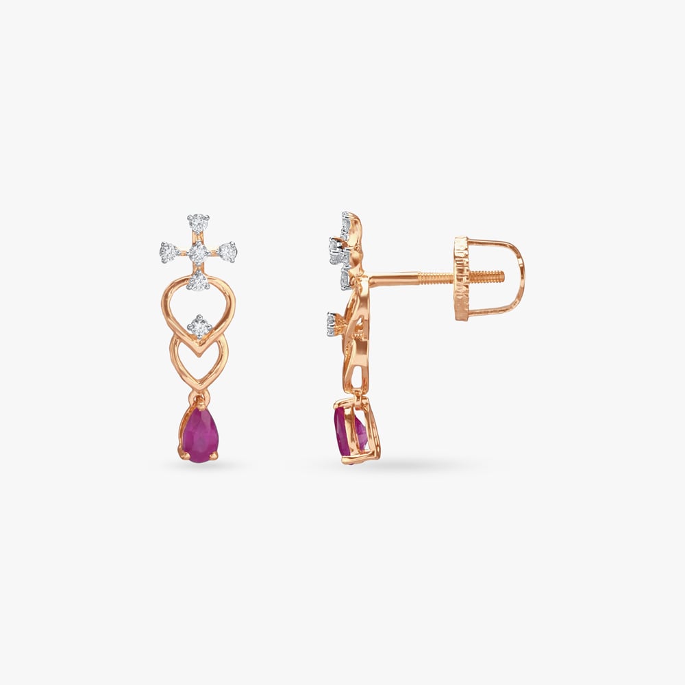 Blush Link Diamond Drop Earrings,,hi-res image number null