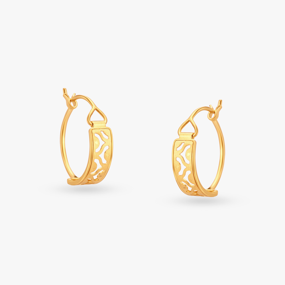 Intricate Gold Hoop Earrings,,hi-res image number null