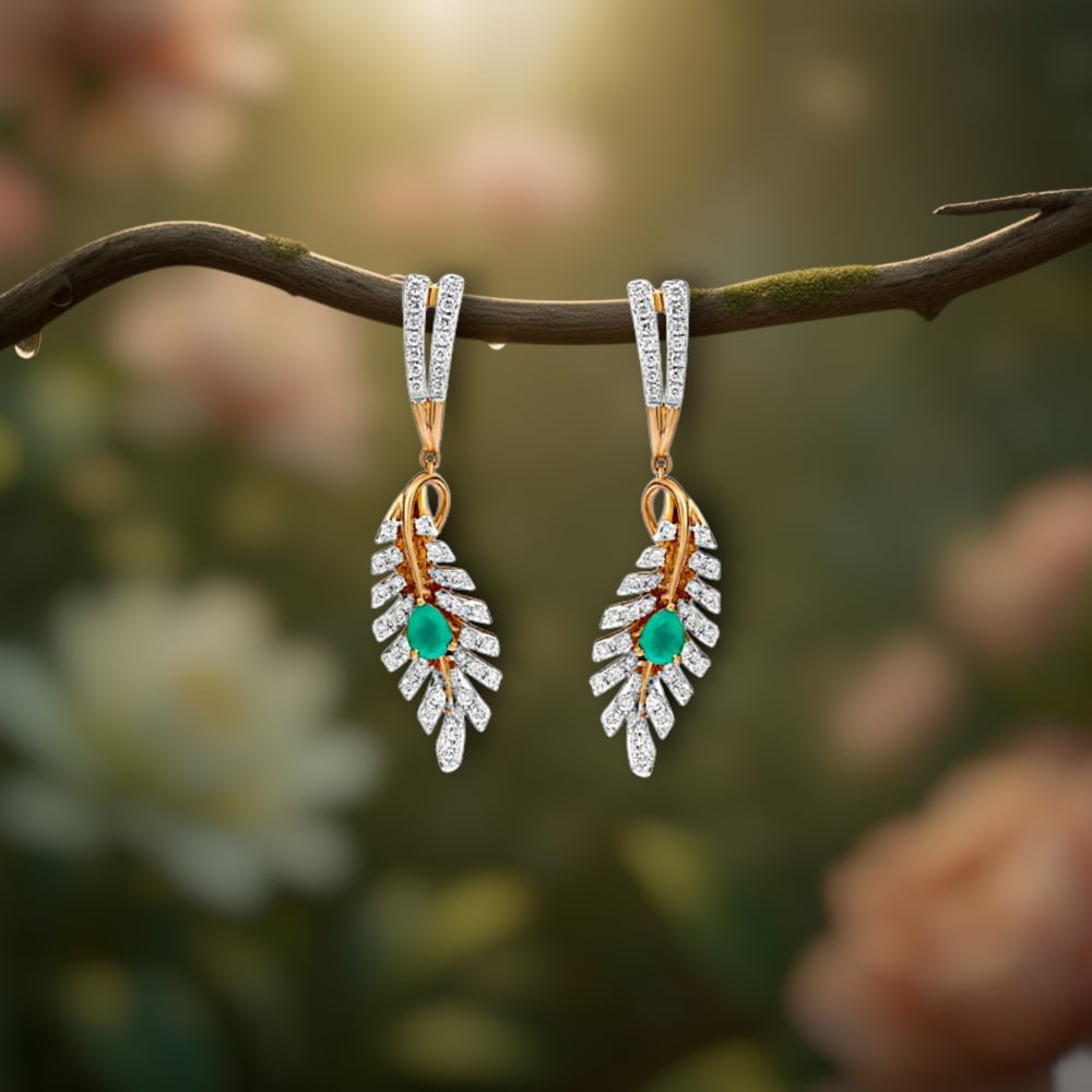 

Leaf Radiance Diamond Drop Earrings