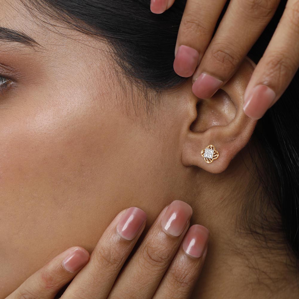 Twirling Grace Diamond Stud Earrings,,hi-res image number null