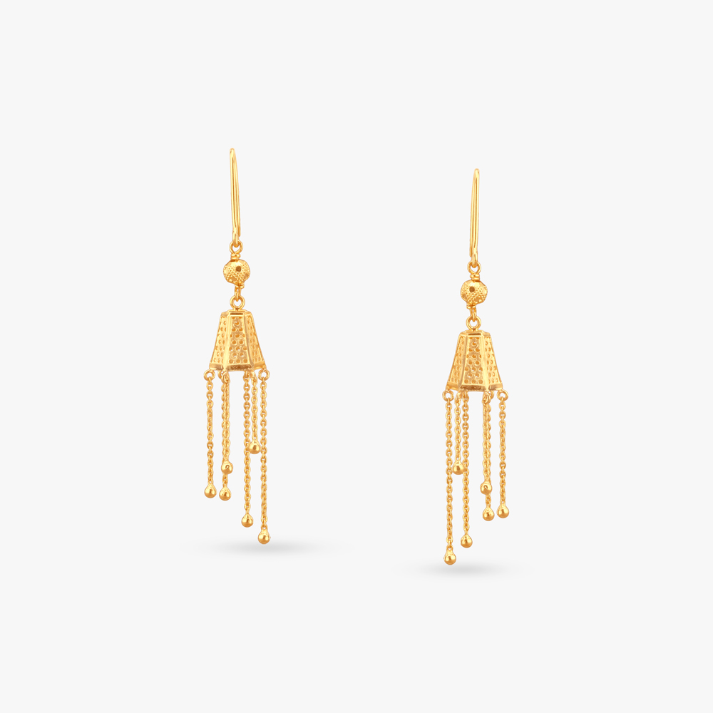 Gleam Fringe Gold Hoop Earrings,,hi-res image number null