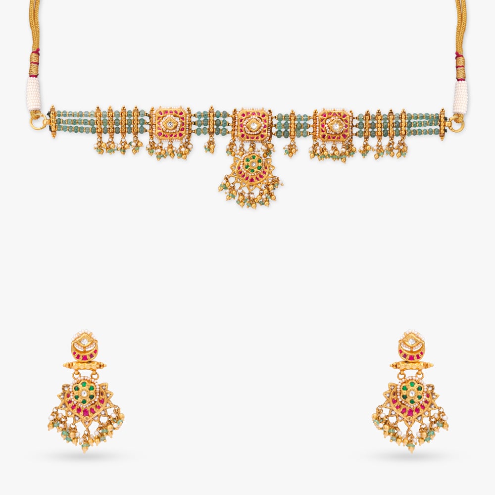 Regency Mosaic Gold Necklace Set,,hi-res image number null