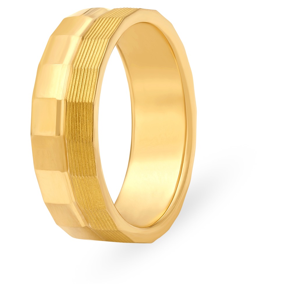 Aesthetic 22 Karat Yellow Gold Geometric Finger Ring