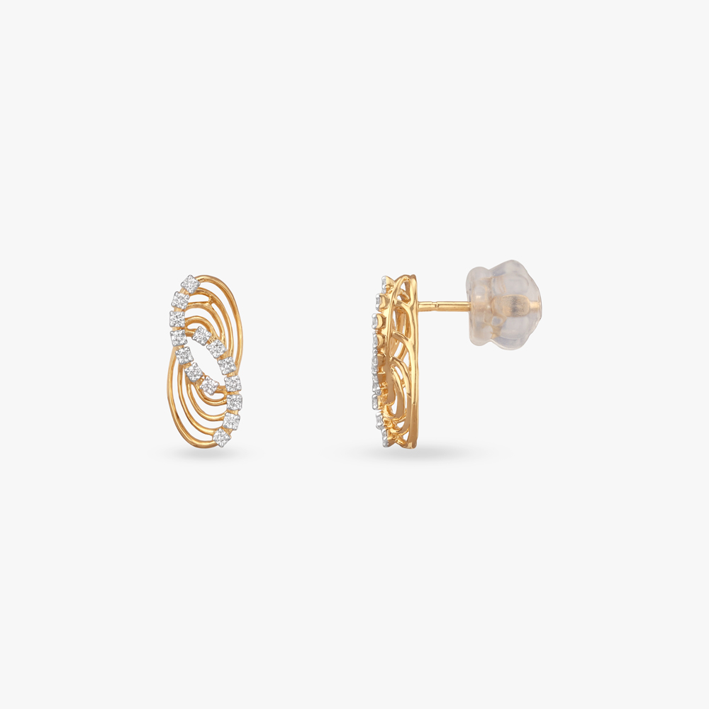 Infinite Wave Diamond Stud Earrings,,hi-res image number null
