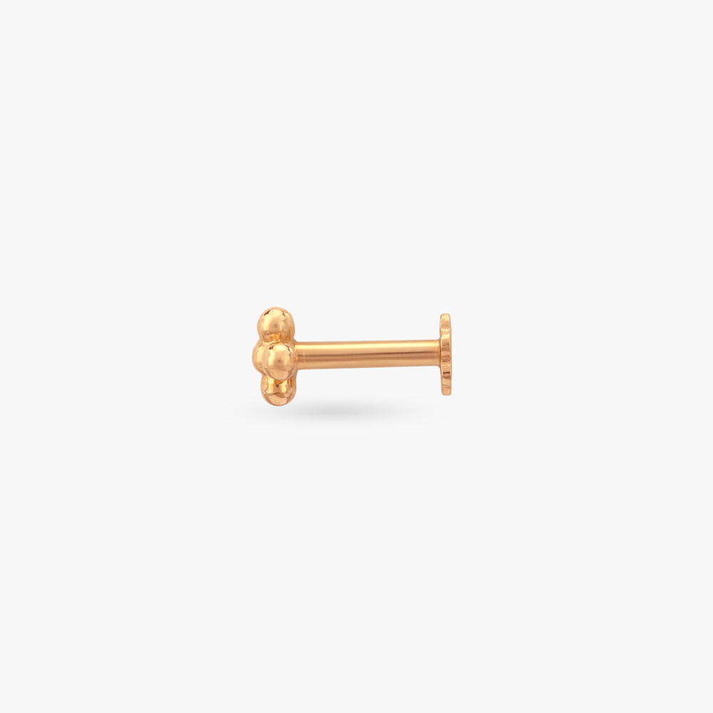 Gleaming Blossom Gold Nose Pin,,hi-res image number null