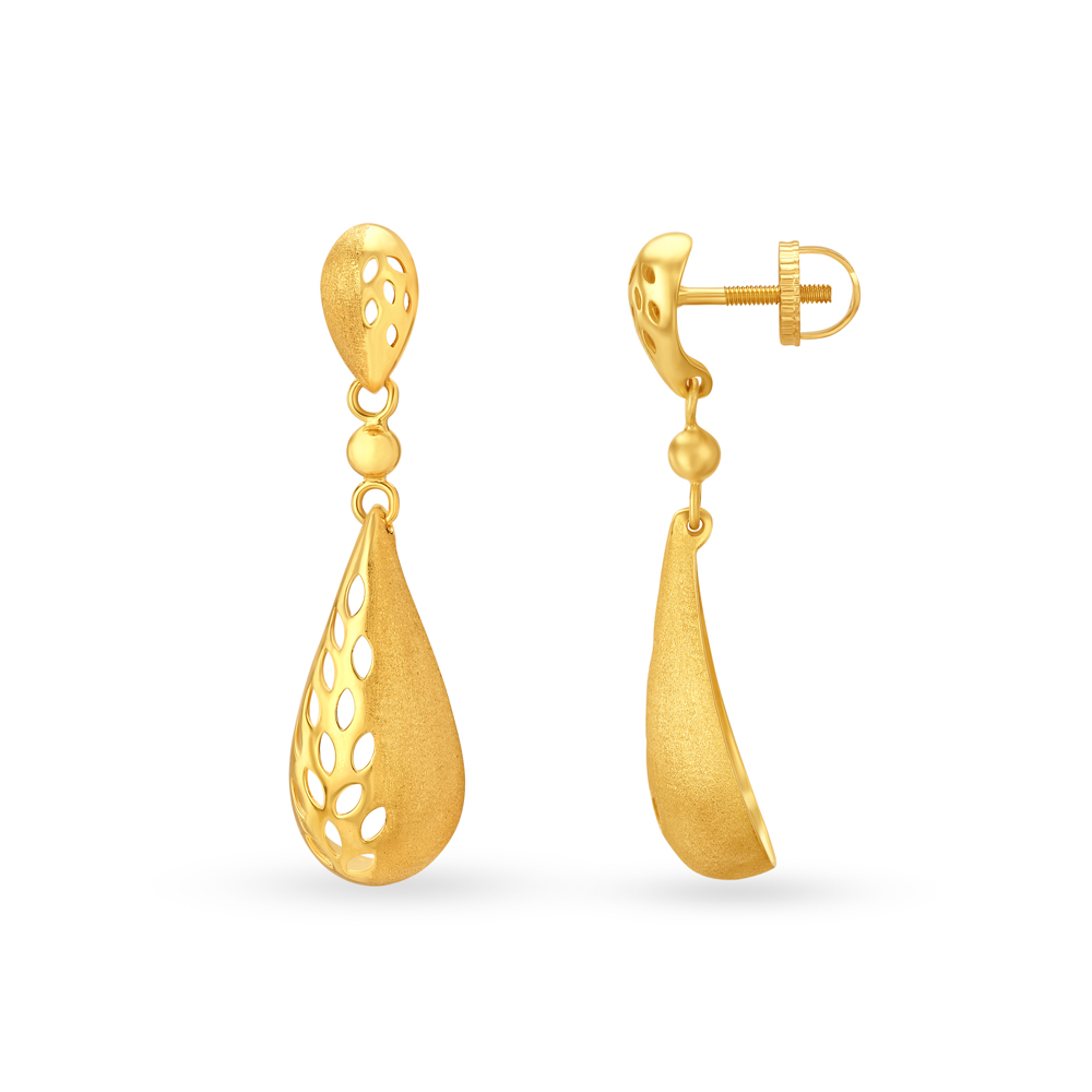 Stylish Fancy Gold Drop Earrings,,hi-res image number null