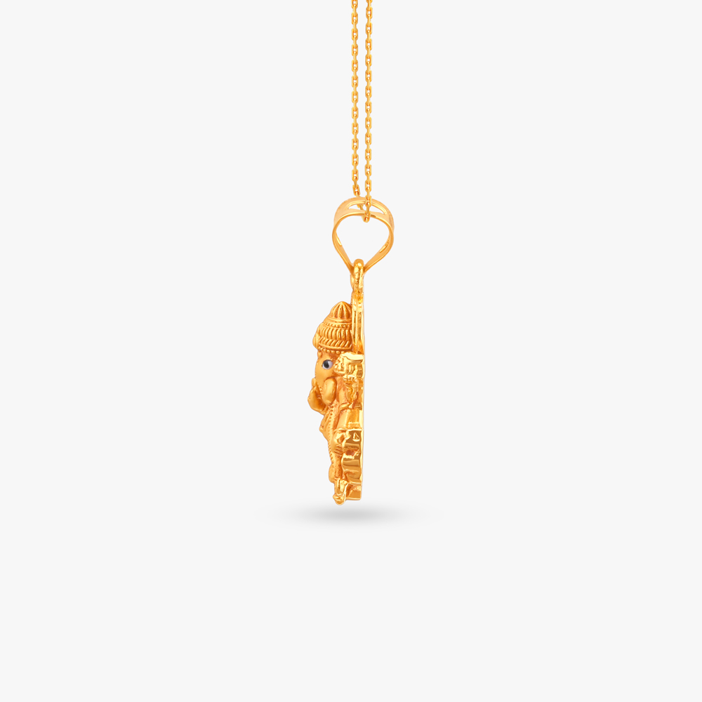 Blessed Ganesha Gold Pendant,,hi-res image number null