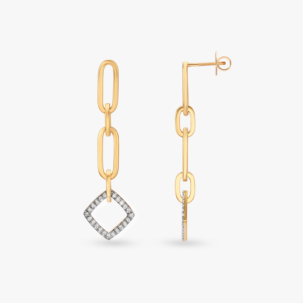 Radiant Links Diamond Drop Earrings,,hi-res image number null
