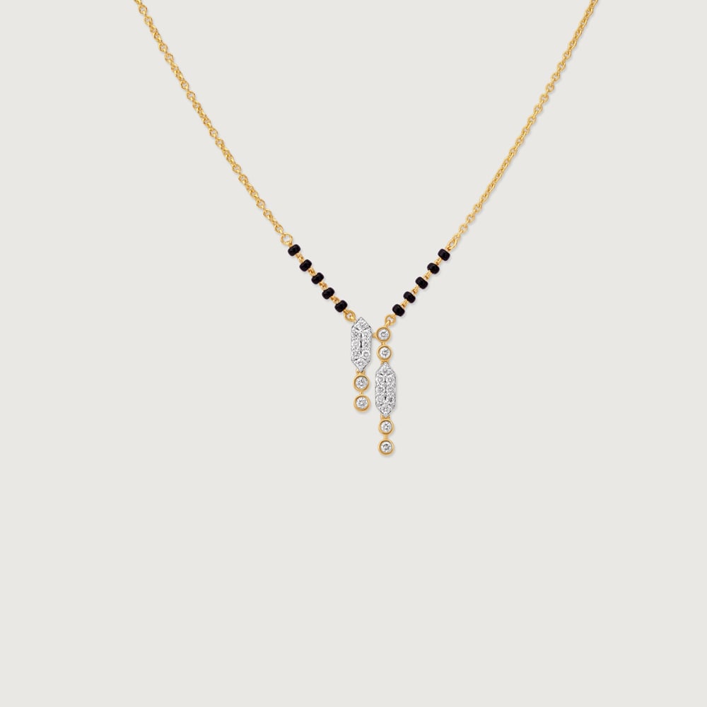 Contemporary Linear Diamond Mangalsutra,,hi-res image number null