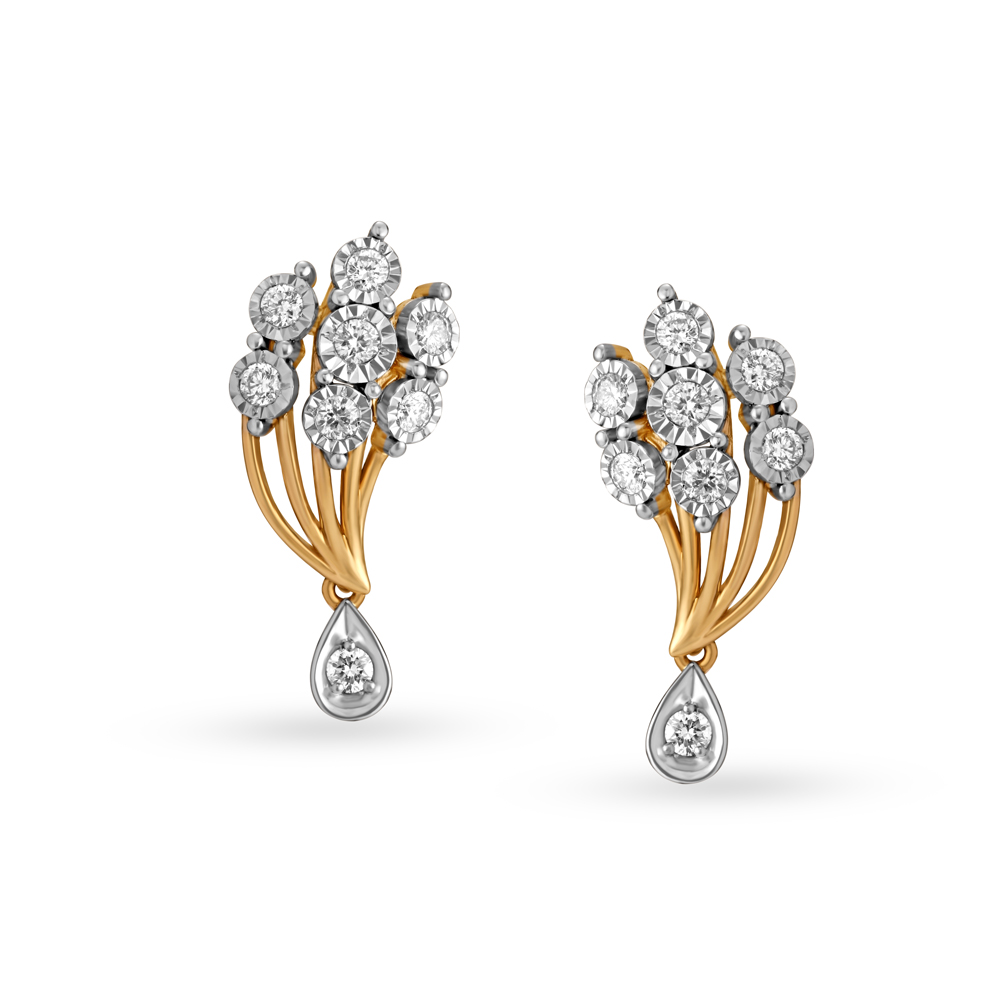 Enchanting Diamond and Gold Drop Earrings