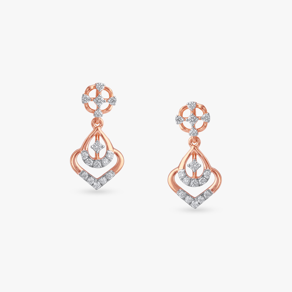 Flirtatious Heart Diamond Drop Earrings,,hi-res image number null