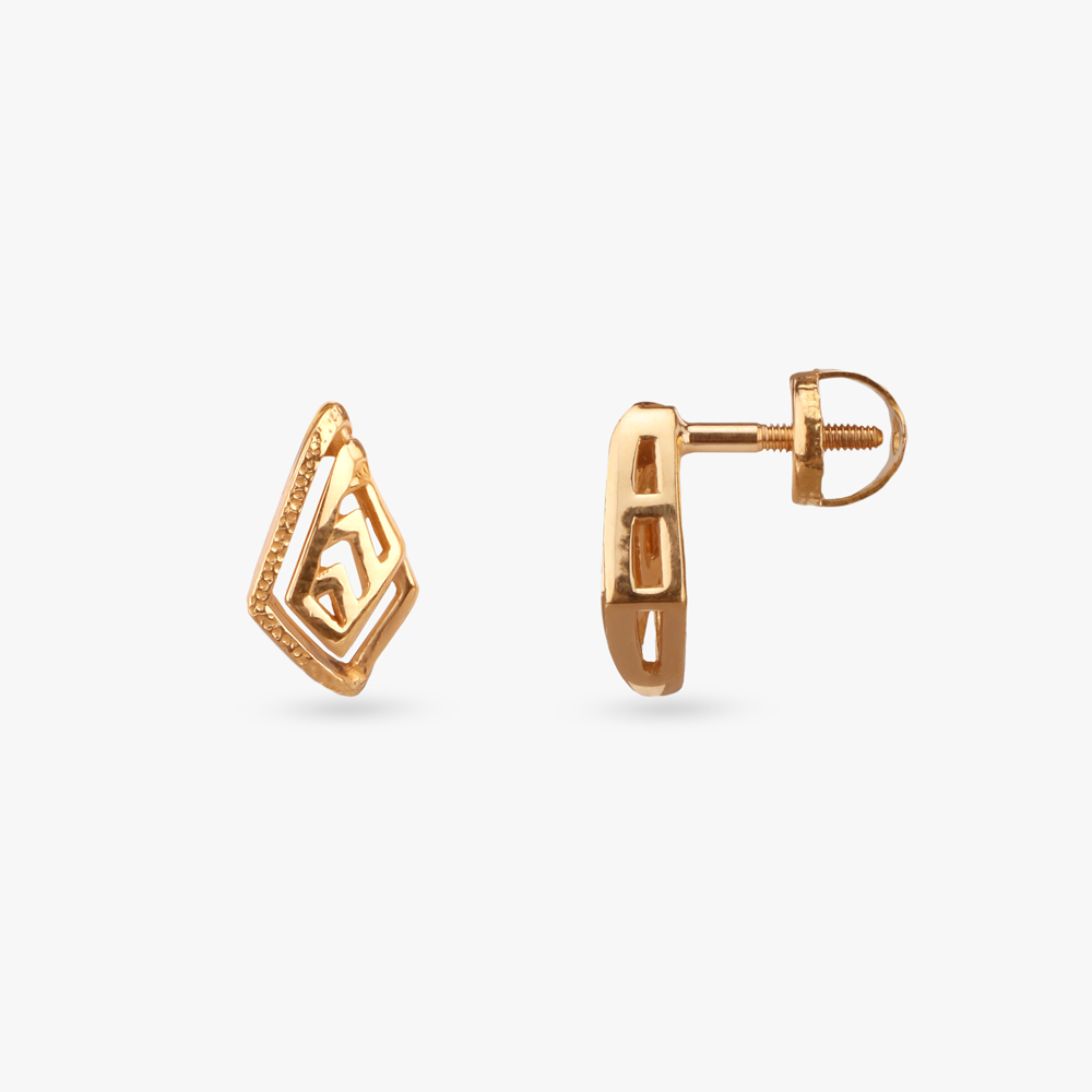 Geometric Chevron Gold Pendant and Earrings Set,,hi-res image number null