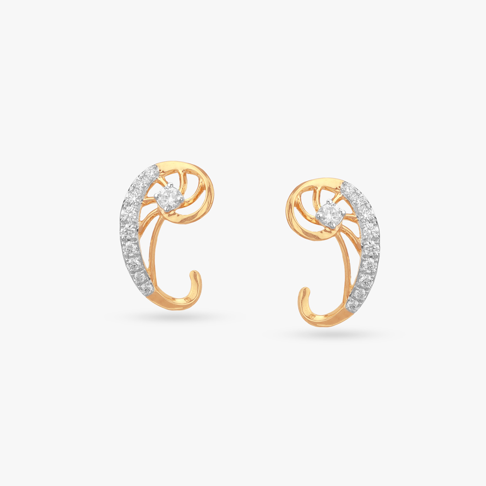 Spiral Glow Diamond Stud Earrings,,hi-res image number null