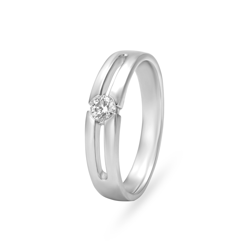 Dainty White Platinum Finger Ring