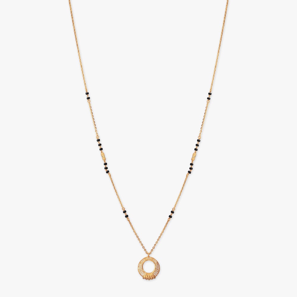 Filigree Halo Gold Mangalsutra,,hi-res image number null
