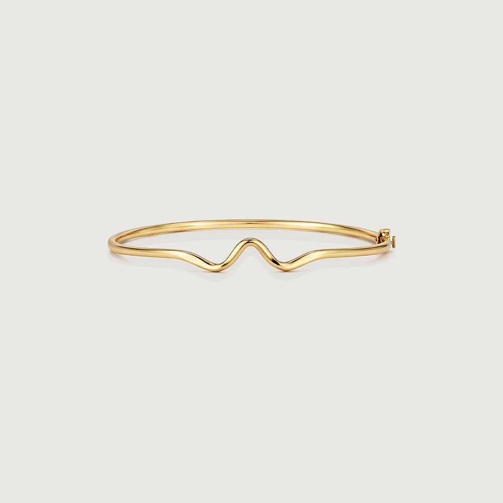 Fluid Sculpted Gold Bangle,,hi-res image number null