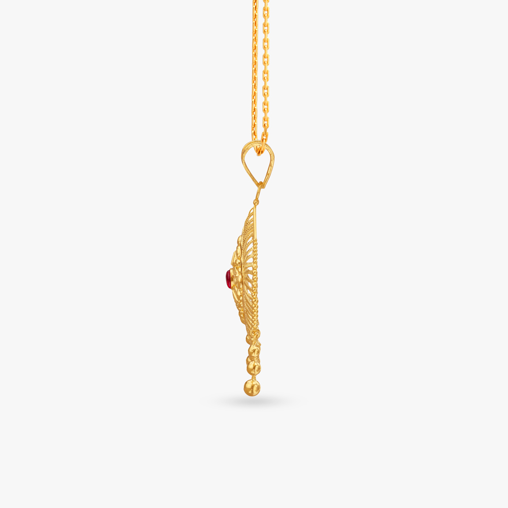 Heirloom Rhombus Gold Pendant and Earrings Set,,hi-res image number null