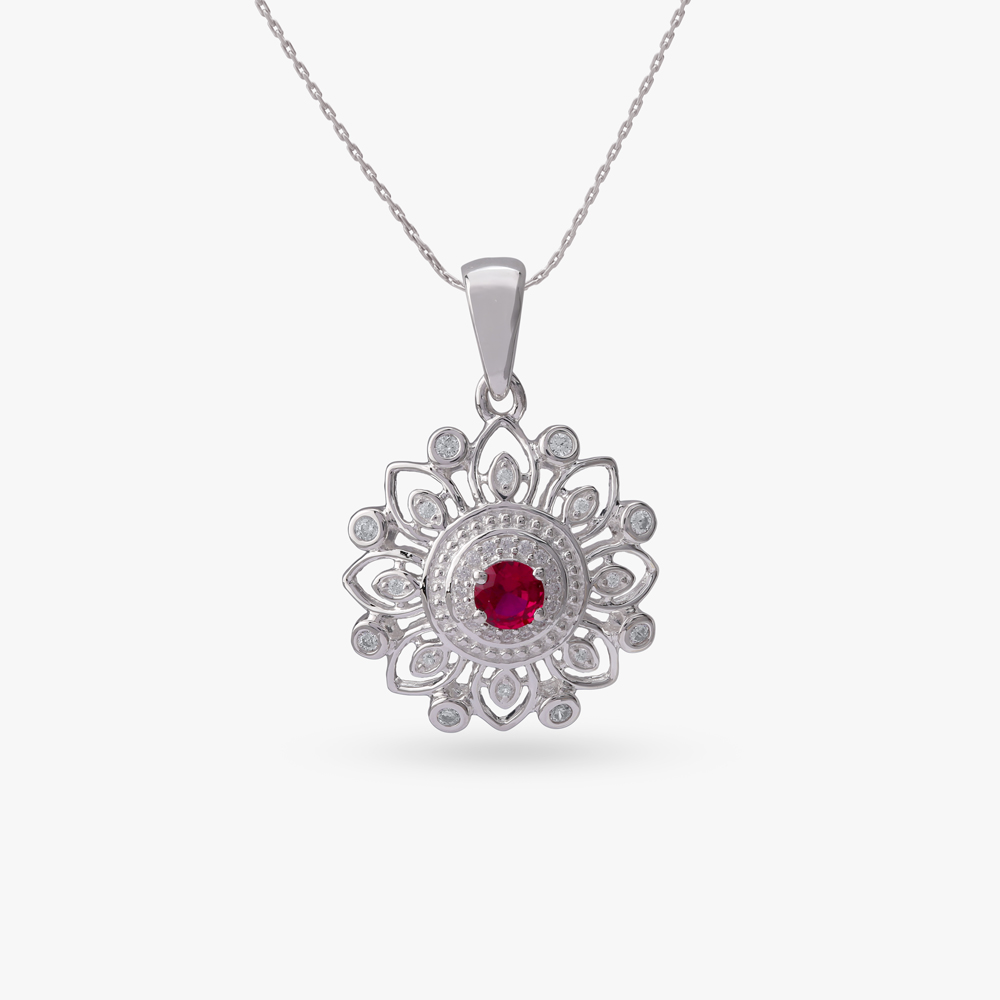 Daisy Royale Silver Pendant and Earrings Set,,hi-res image number null