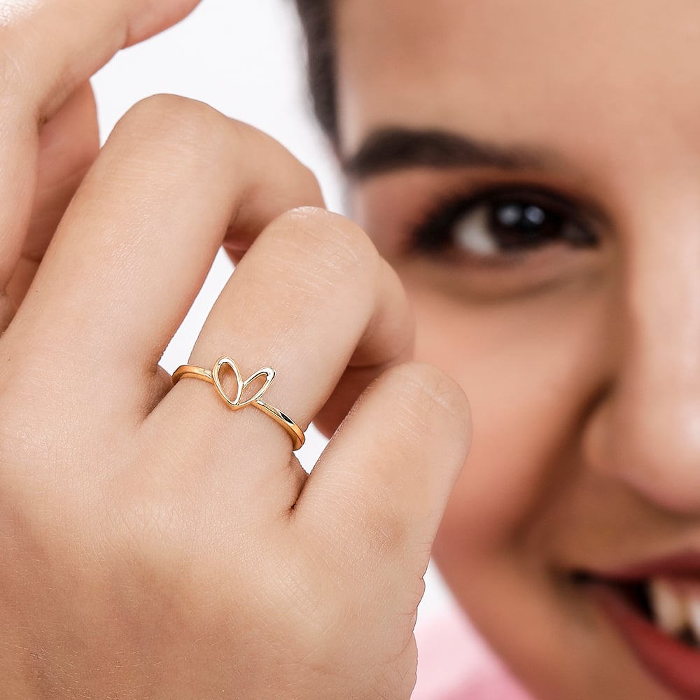 14KT Yellow Gold Rare Love Finger Ring,,hi-res image number null