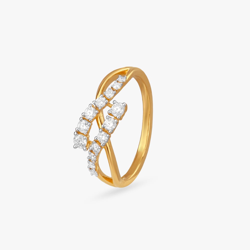 Chic Crossover Diamond Finger Ring,,hi-res image number null