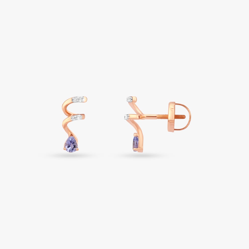 Twisted Grace Diamond Stud Earrings,,hi-res image number null