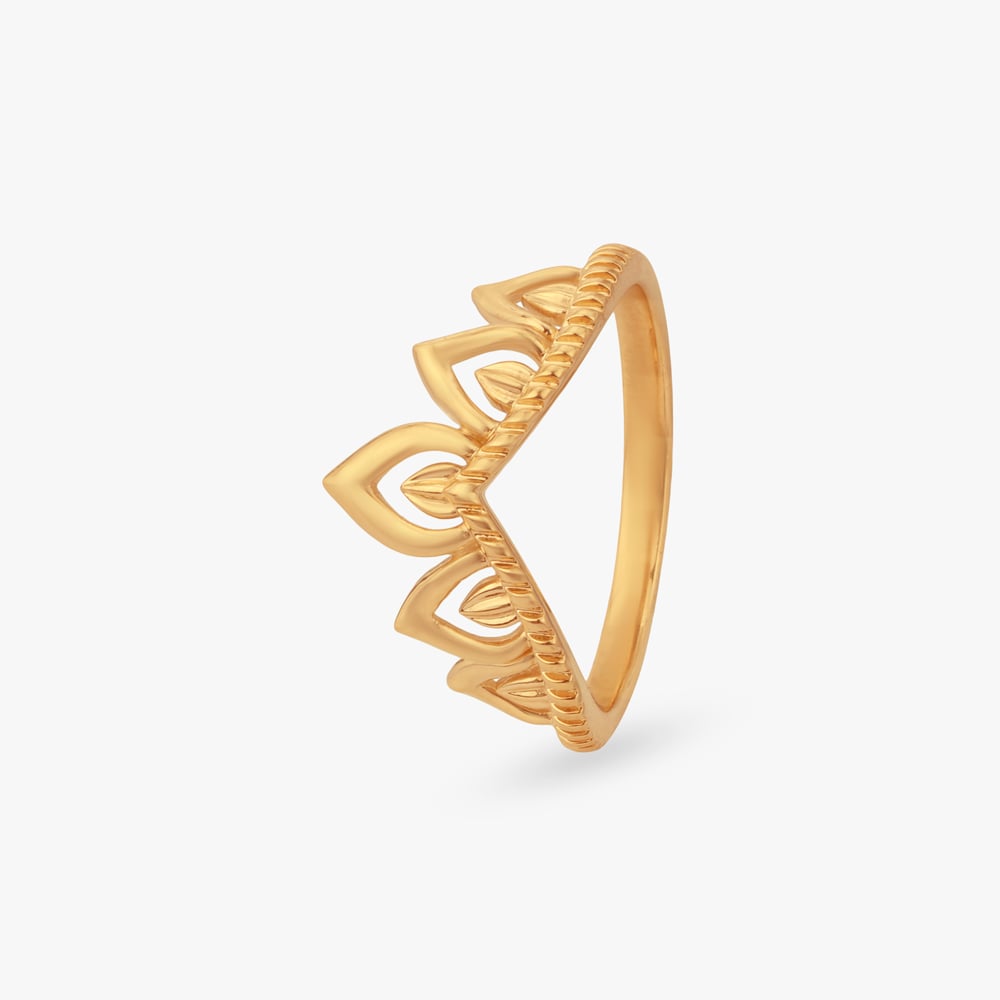 

Lotus Crown Gold Ring