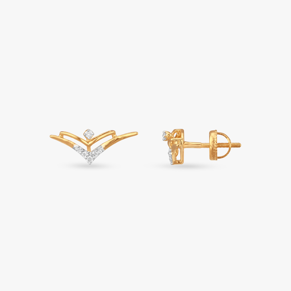 

Arc Crest Diamond Stud Earrings