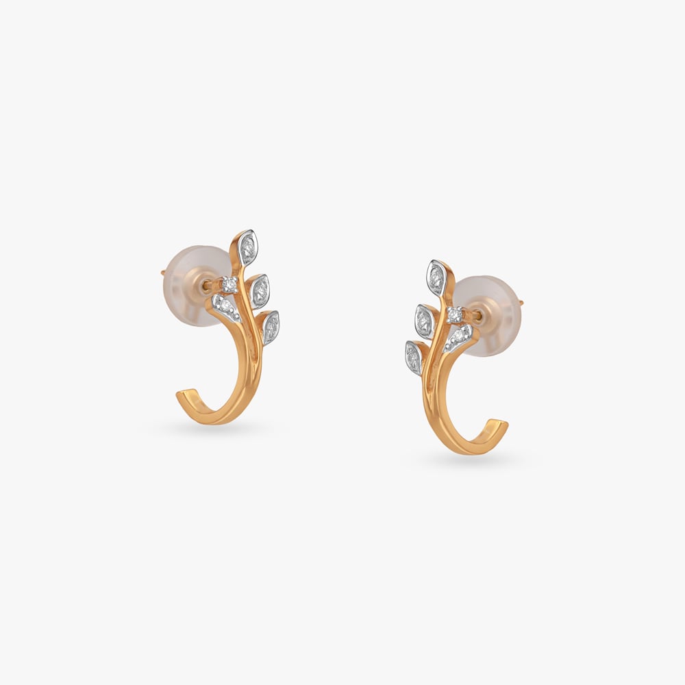 Bloom Arc Diamond Hoop Earrings,,hi-res image number null