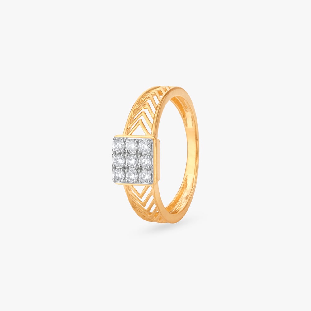Sleek Lattice Diamond Finger Ring for Men,,hi-res image number null