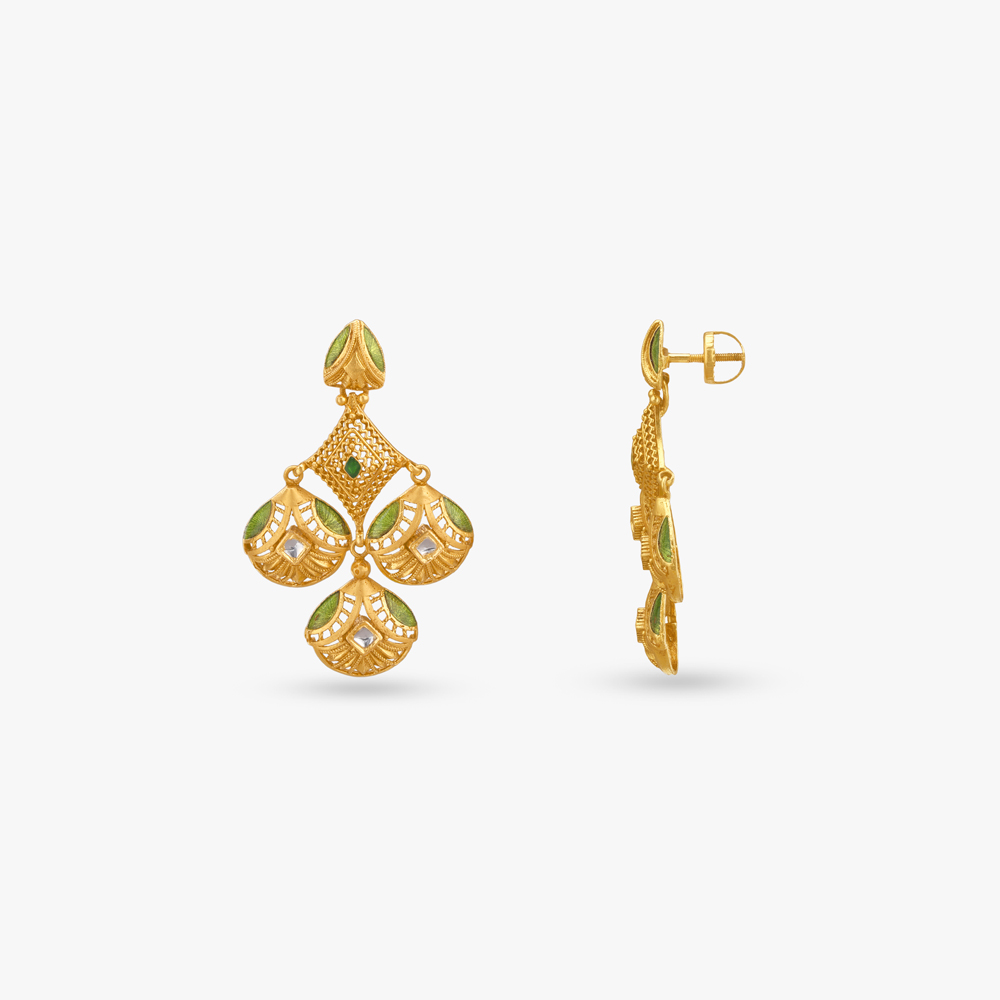 Frosted Petals Gold Necklace set,,hi-res image number null