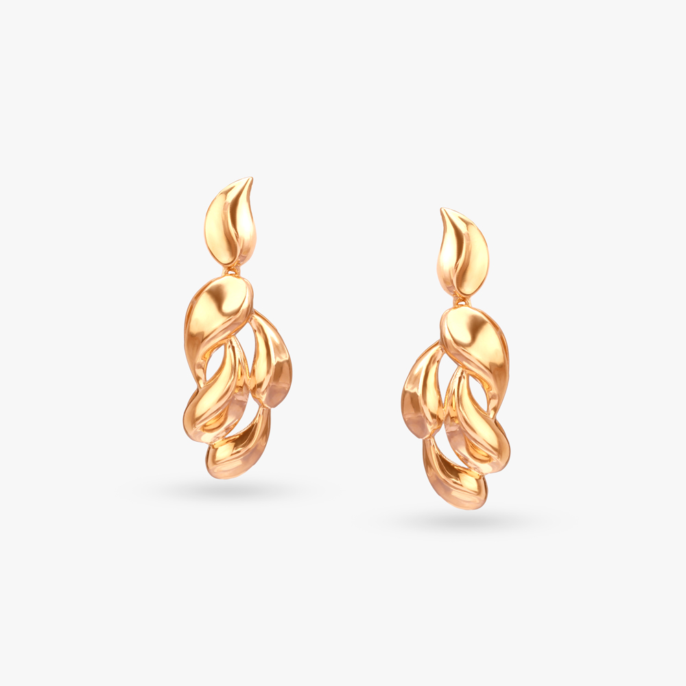 Twisted Elegance Gold Drop Earrings,,hi-res image number null