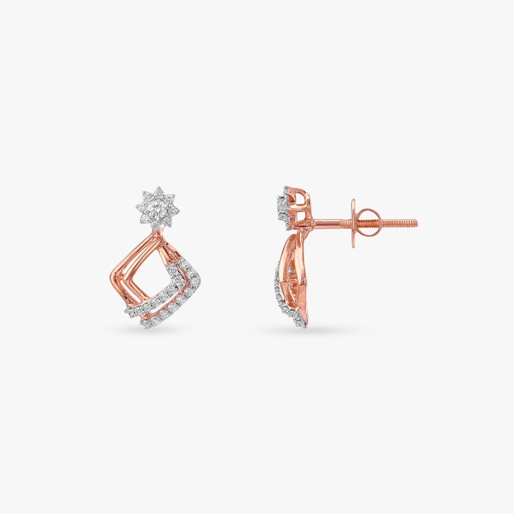 Floral Tilt Diamond Pendant and Earrings Set,,hi-res image number null