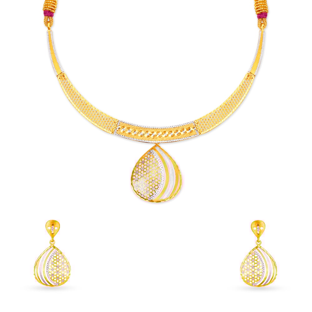 

Teardrop Gold Necklace Set