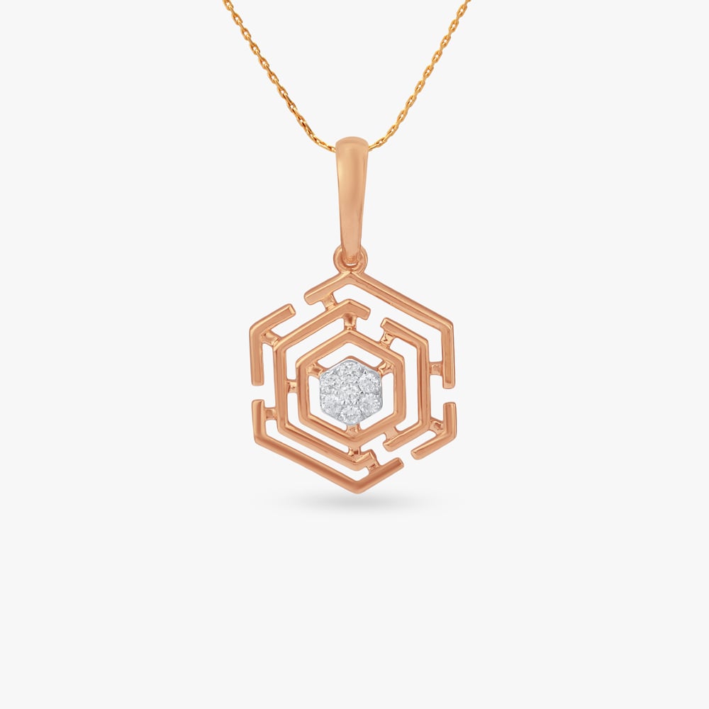 

Hexa Maze Diamond Pendant