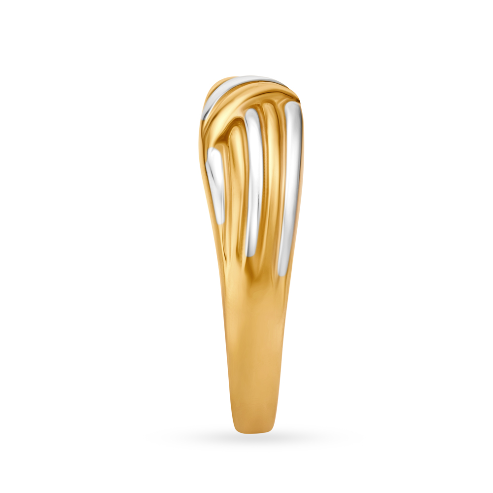 Two Toned Rhodium Finish Gold FInger Ring,,hi-res image number null
