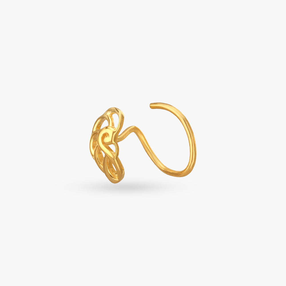 Intertwined Gold Nose Pin,,hi-res image number null