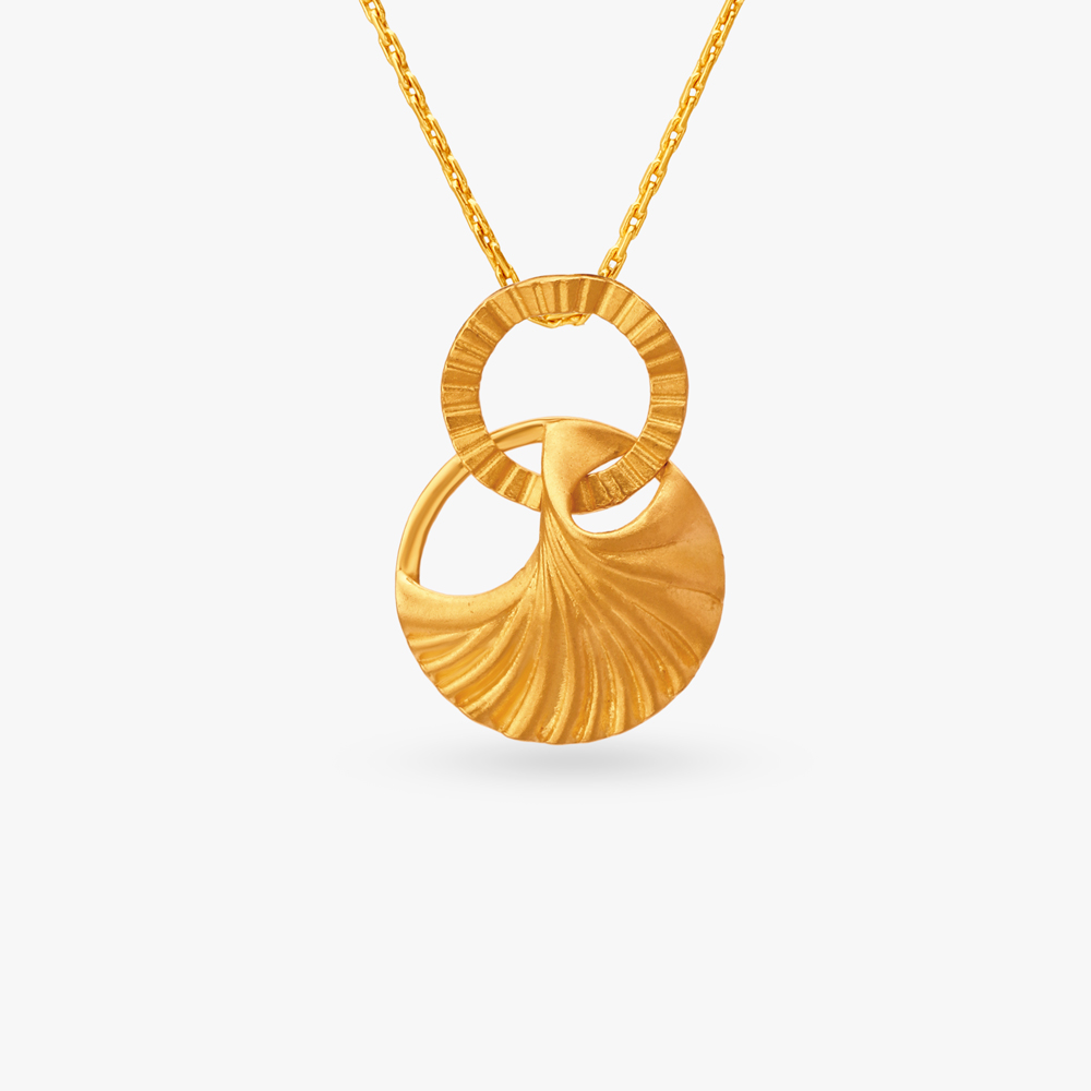 Intertwined Gold Pendant and Earrings Set,,hi-res image number null