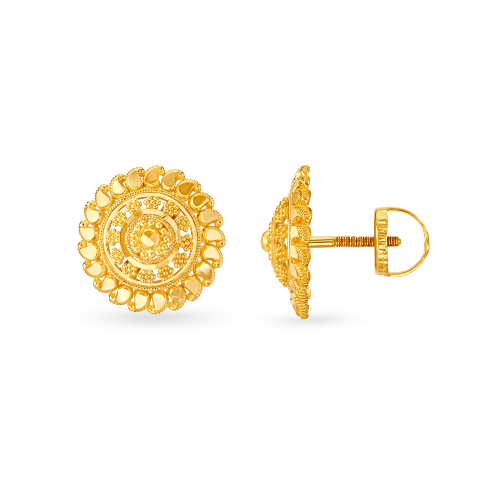 Opulent Floral Stud Earrings,,hi-res image number null